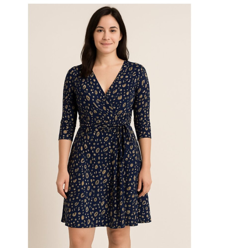 Leota Navy Leopard Print Dess
